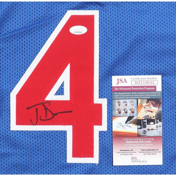 Joe Dumars Signed Detroit Pistons Jersey Career Highlights JSA COA XL - Picture 2 of 3